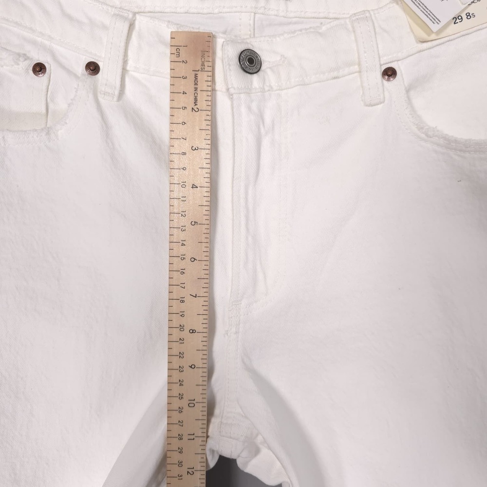 ABERCROMBIE & FITCH New Women's Jeans Baggy Low Rise Distressed 29 8s White - Picture 6 of 16